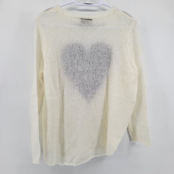 Wooden ships heart loose knit wool mohair crewneck sweater S/M - Picture 5 of 9
